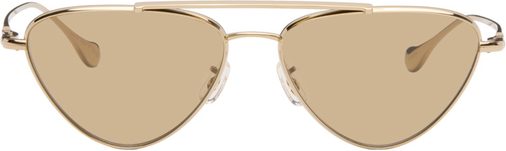 Photo: Jil Sander Gold Oliver Peoples 'Edition 1' Aviator Sunglasses