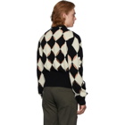 Stefan Cooke Black and White Slashed Sweater