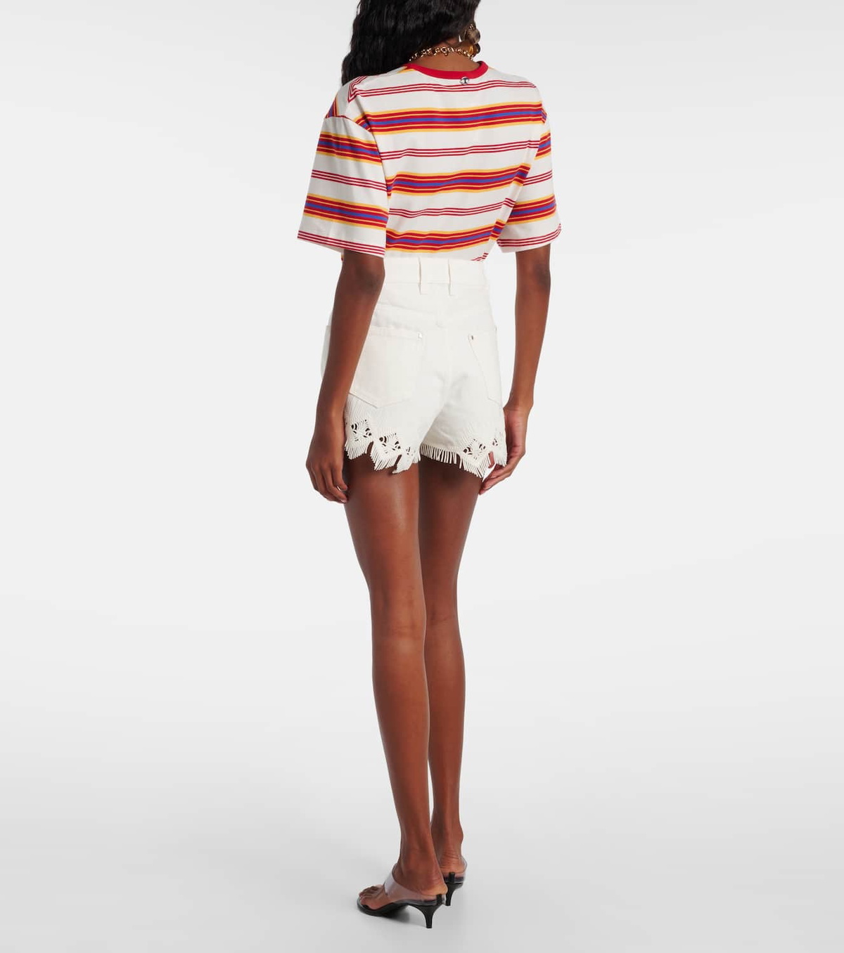 Rabanne Macramé cotton shorts