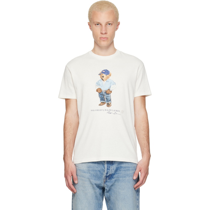 Photo: Polo Ralph Lauren White Classic Fit Polo Bear Jersey T-shirt