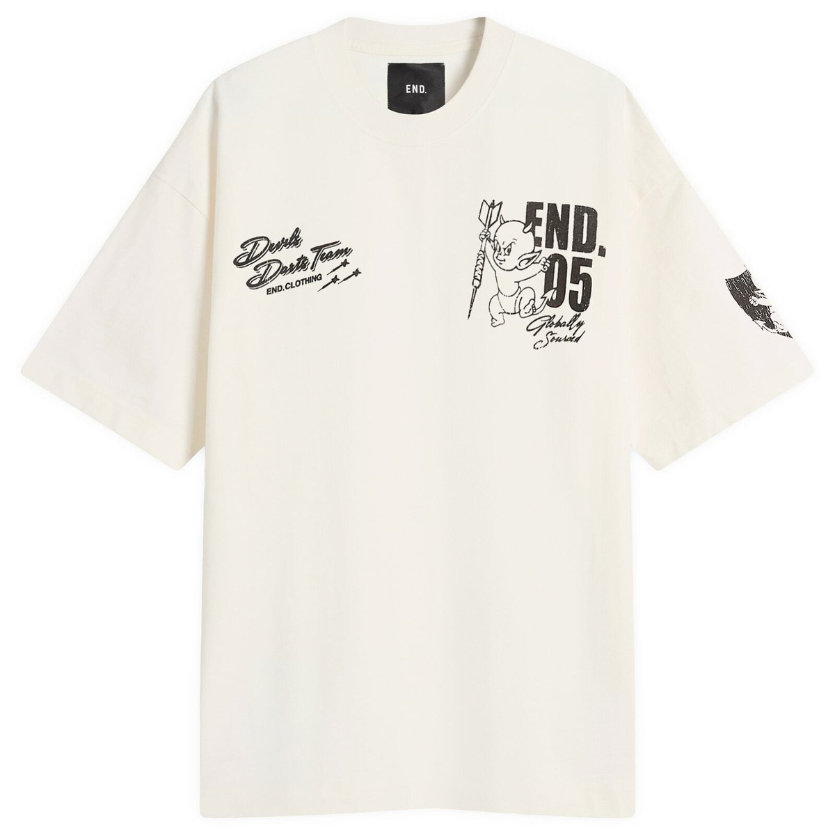 END. Devils Darts Team T-Shirt in Ecru