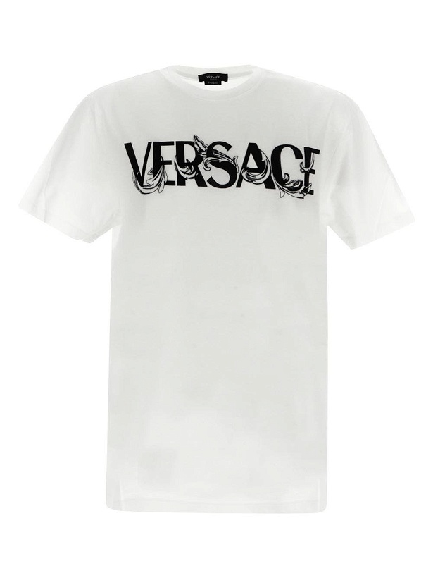 Photo: Versace Logo Writing Print T Shirt