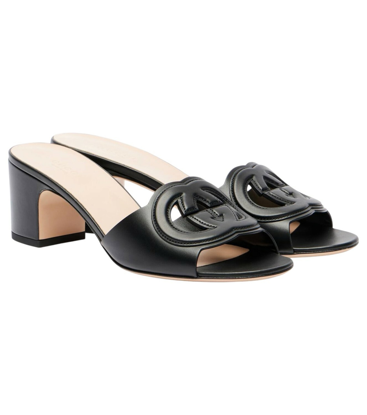 GUCCI ブラック ストラップミュール GUCCI Lady horsebit-detailed leather sandals | NET-A-PORTER