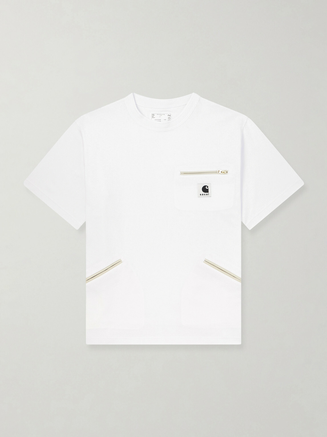 Sacai - Carhartt WIP Logo-Appliquéd Cotton-Jersey T-Shirt - White