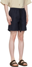 COMMAS Navy Nylon Shorts