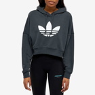 Adidas Womens 80’S Aerobic Cropped Hoody in Carbon