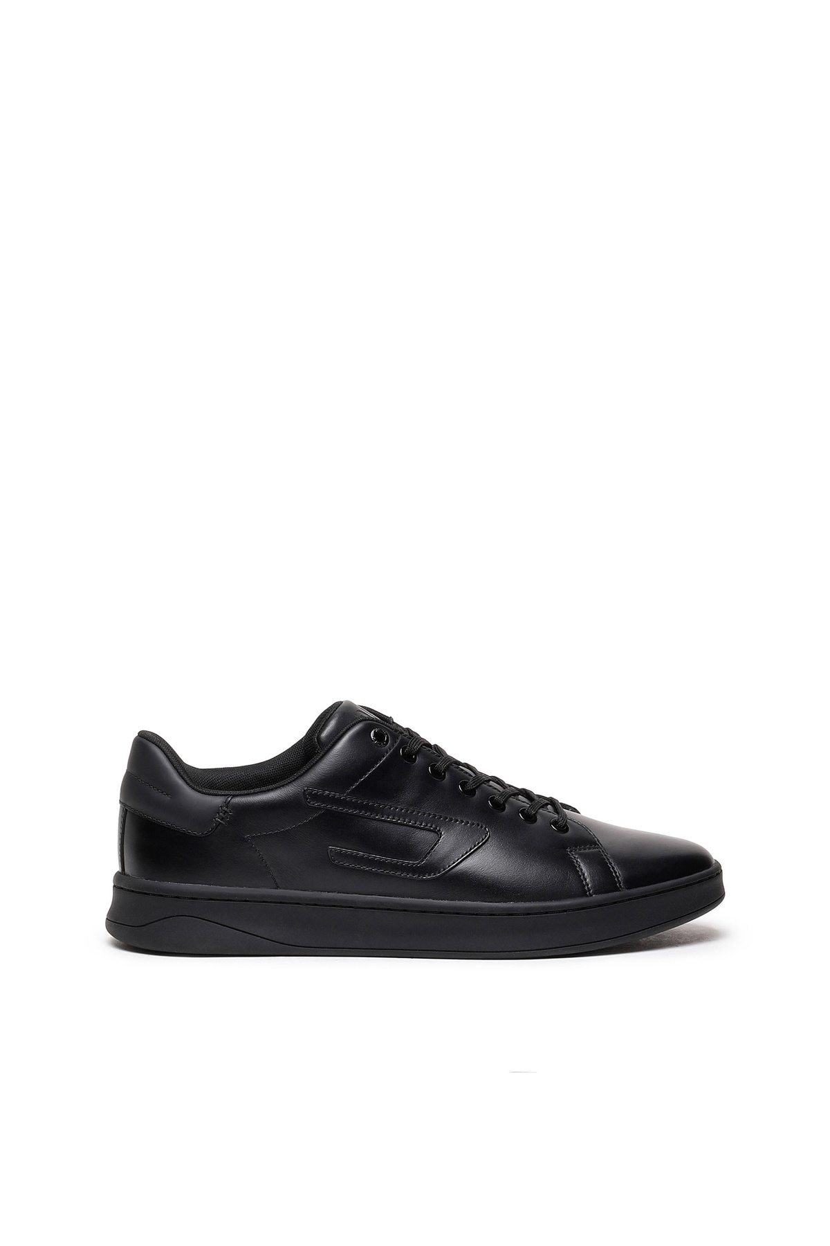 Diesel S-Athene Low-Low-top leather sneakers with D patch - Sneakers Mens in Black
