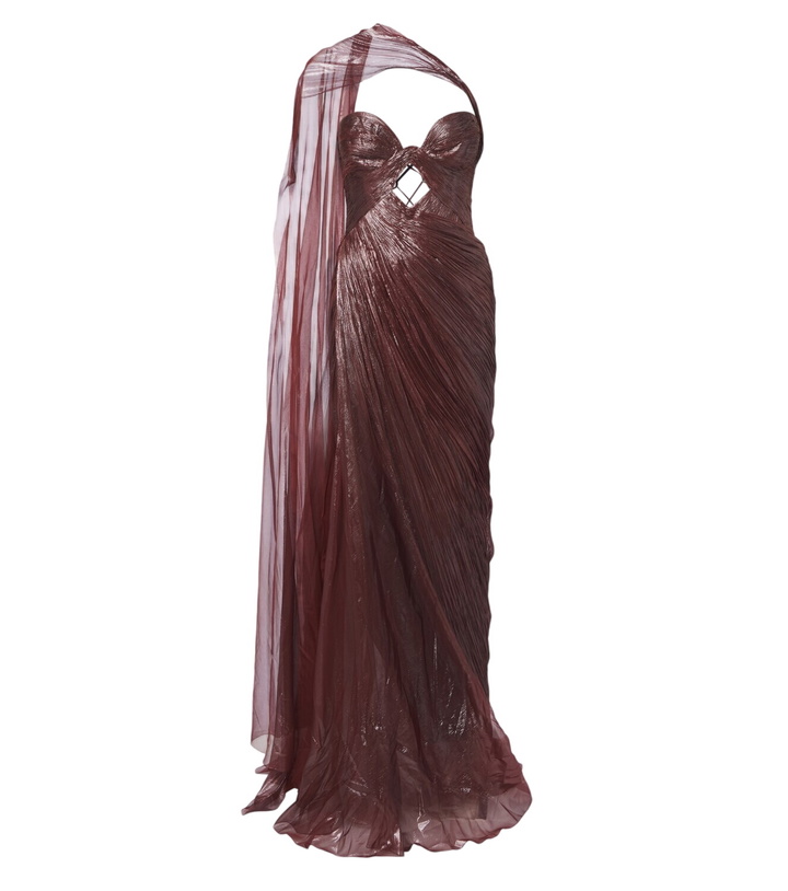 Photo: Maria Lucia Hohan Zephyra scarf-detail silk bustier gown