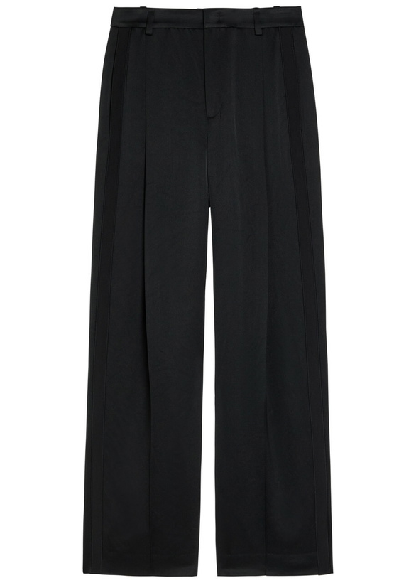 Photo: Vince Panelled Straight-leg Satin Trousers Black