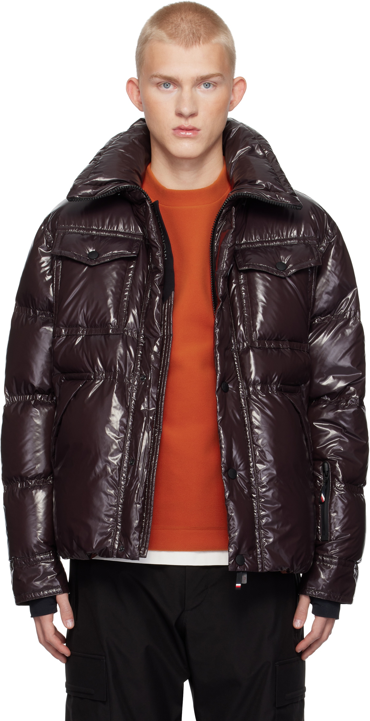 Moncler Grenoble Brown Tecka Short Down Jacket Moncler Grenoble