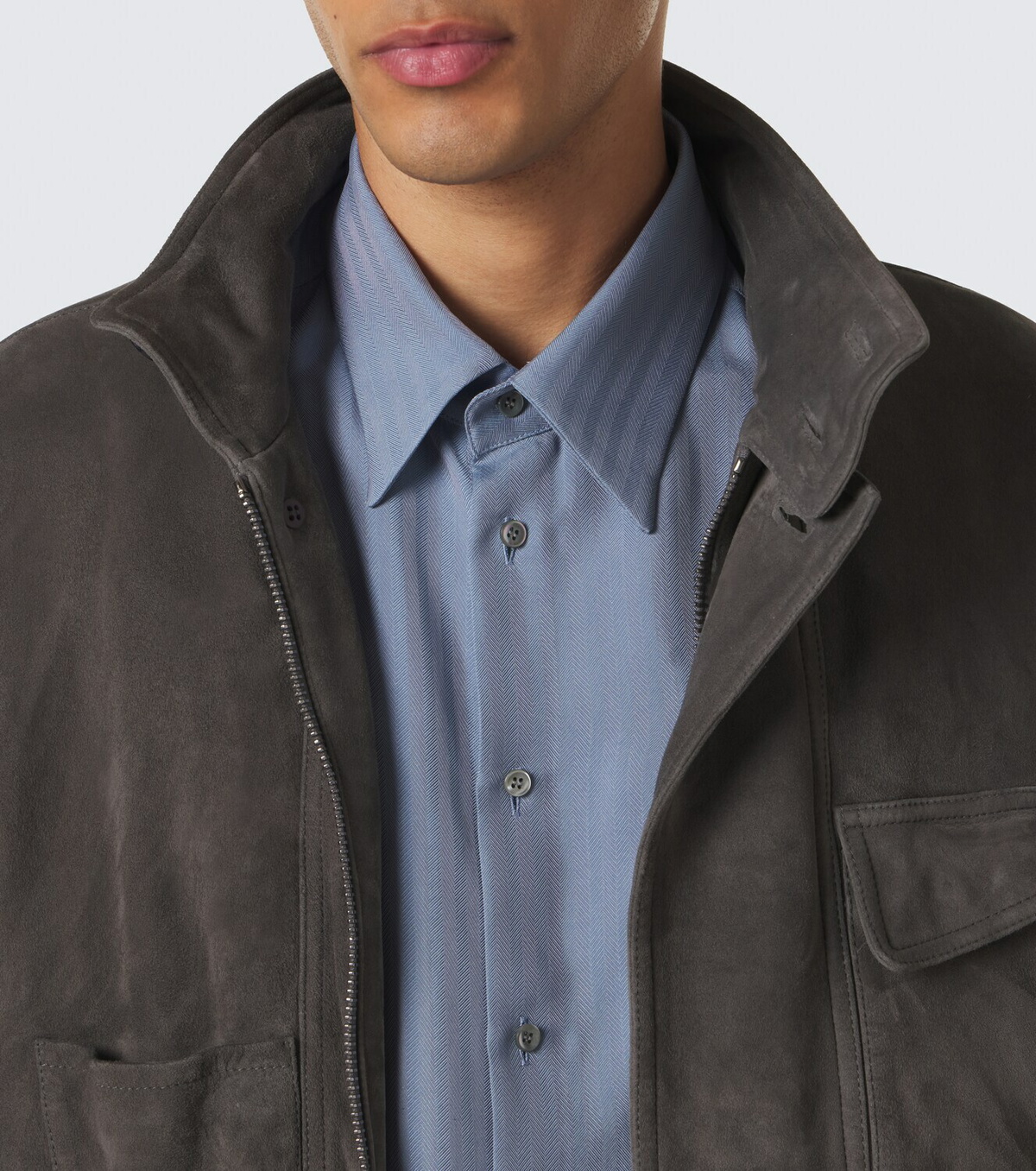 Giorgio Armani Chevron silk jacquard shirt