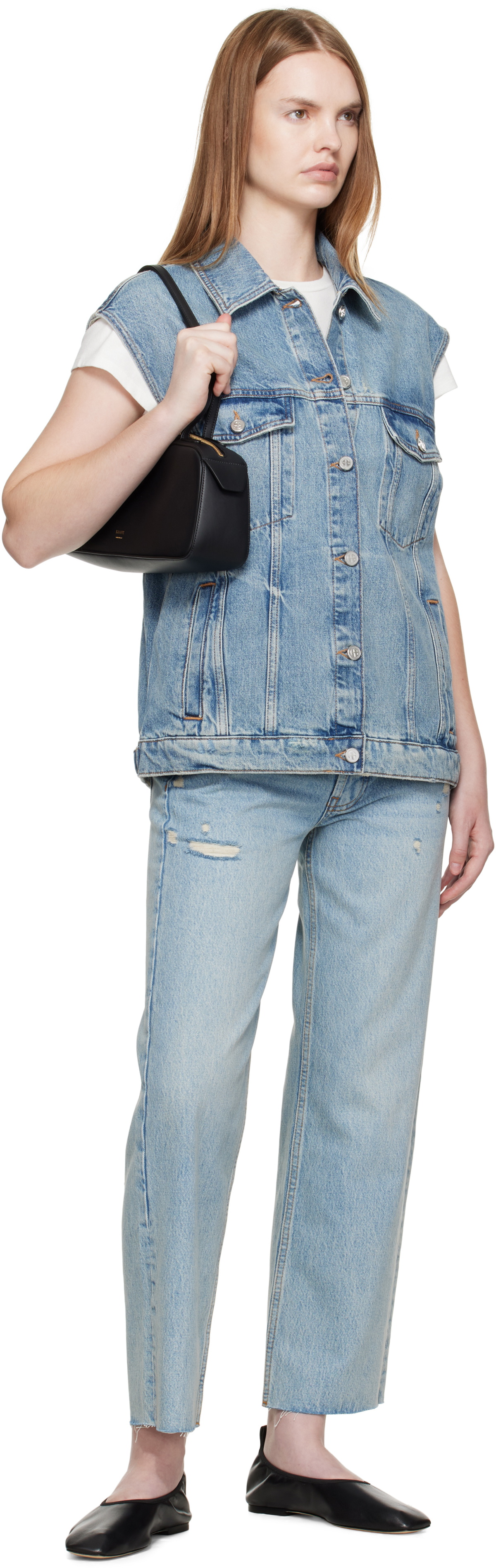 ANINE BING Blue Rory Denim Vest