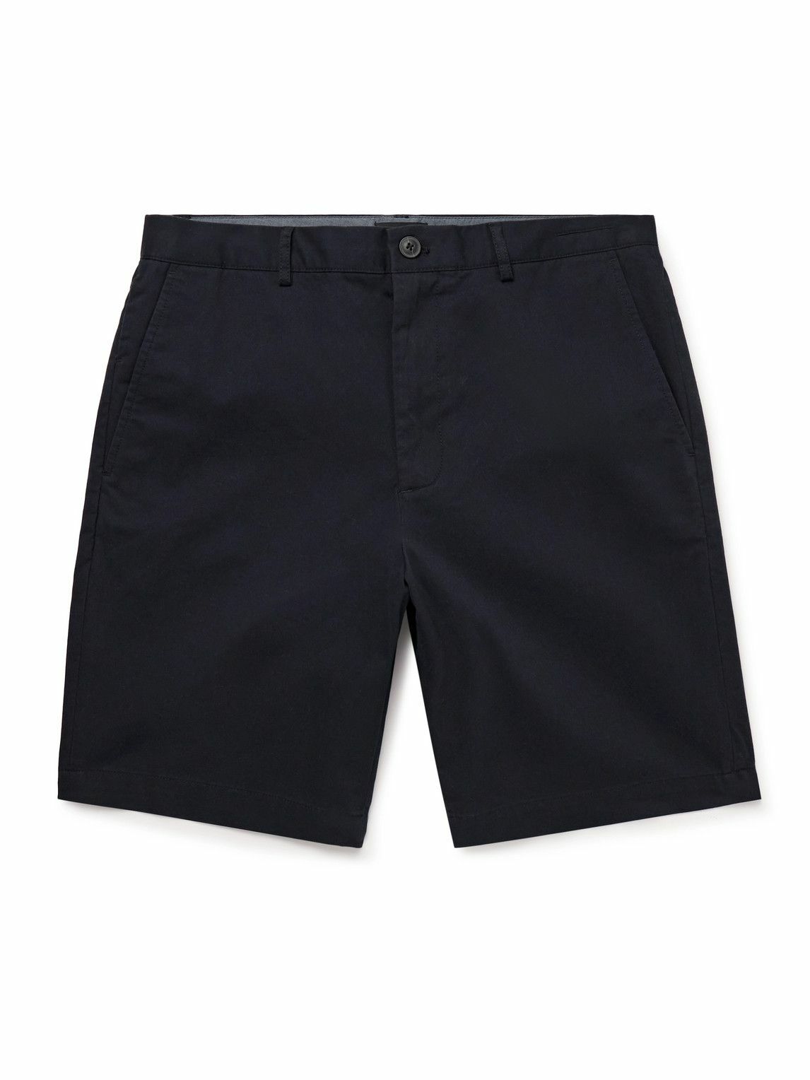 Club Monaco - Maddox Straight-Leg Cotton-Blend Twill Shorts - Blue