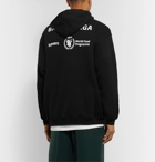 Balenciaga - World Food Programme Logo-Print Fleece-Back Cotton-Jersey Hoodie - Black