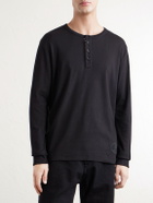 Burberry - Logo-Embroidered Ribbed Cotton-Blend Jersey T-Shirt - Black