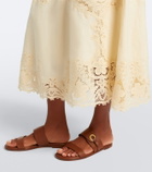 Ulla Johnson Fleur crochet-trimmed linen midi skirt