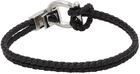 Salvatore Ferragamo Black Large Braided Bracelet