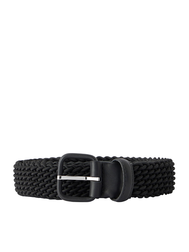 Photo: Charvet - Leather-Trimmed Woven Belt - Black