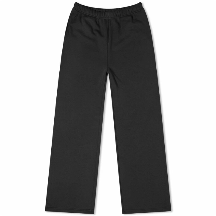 Photo: Good American Women's Brushed Fleece Wide Leg Sweat Pant in Black