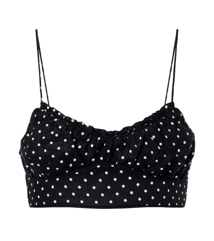 Photo: Faithfull Lucia polka-dot linen crop top