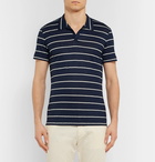 Orlebar Brown - Felix Striped Linen Polo Shirt - Navy