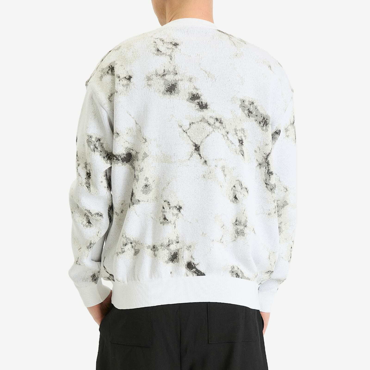 Uniform Experiment Men's Marble Jacquard Knit Sweater in White