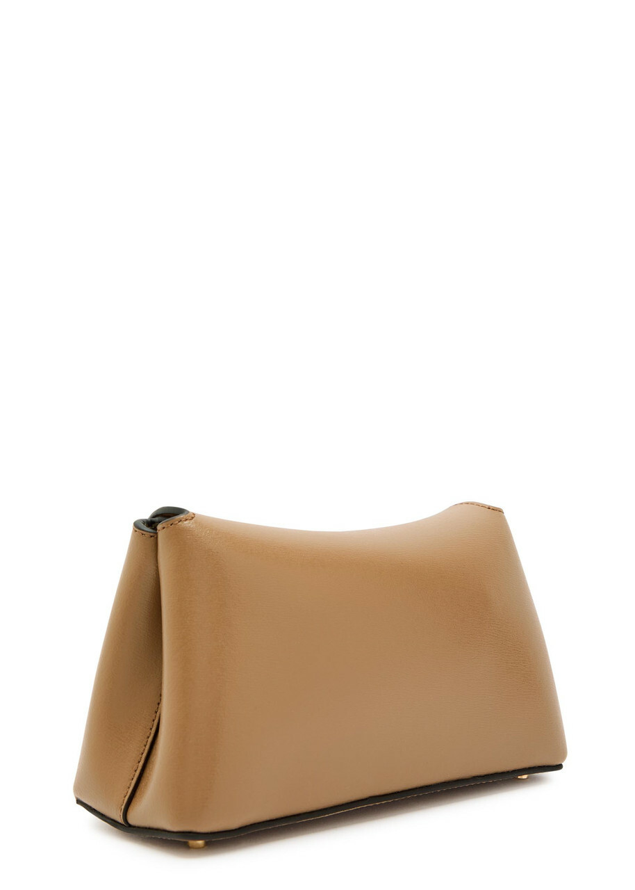 Toteme T-lock Mini Leather Clutch - Camel - One Size
