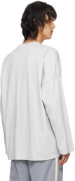 Palm Angels Gray Monogram Long Sleeve T-Shirt