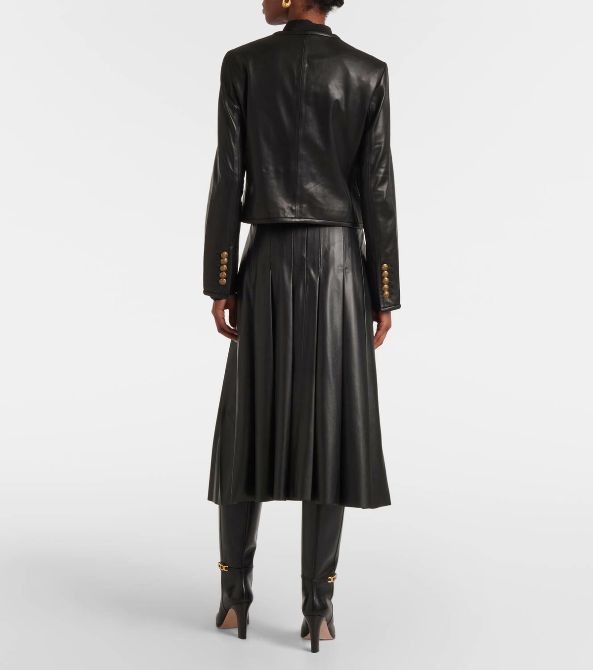 Veronica Beard Andrea cropped leather jacket