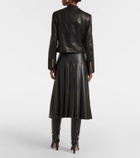 Veronica Beard Andrea cropped leather jacket