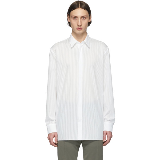 Photo: Maison Margiela White Voile Relaxed Striped Shirt