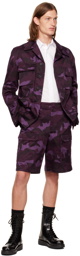 Valentino Purple Camouflage Shorts