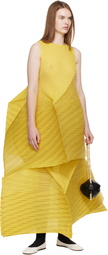 ISSEY MIYAKE Yellow Generic Stripes Machine Pleats Minidress