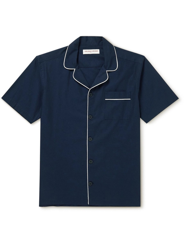 Photo: Orlebar Brown - Marne Cotton-Poplin Pyjama Shirt - Blue