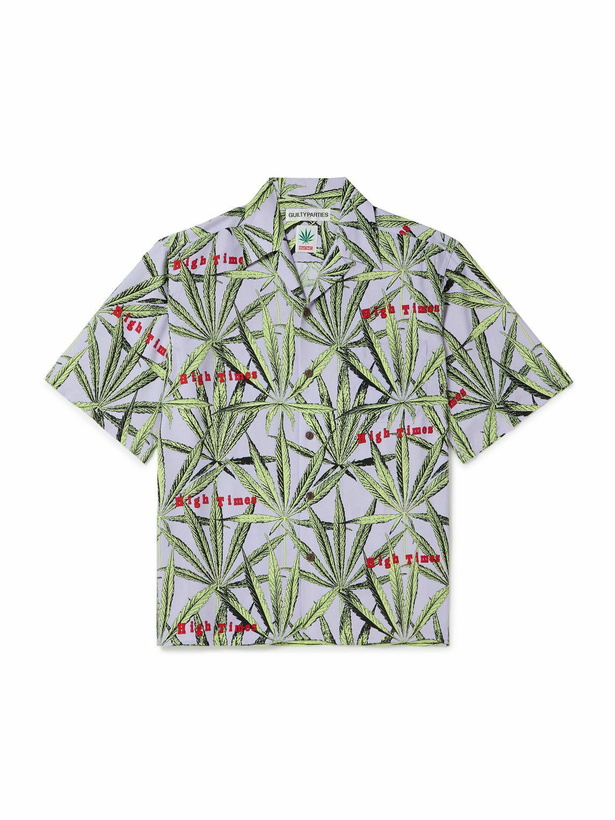 Photo: Wacko Maria - High Times Convertible-Collar Printed Crepe Shirt - Green