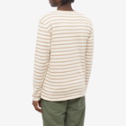 Armor-Lux Men's Long Sleeve Classic Stripe T-Shirt in Natural/Mouflon