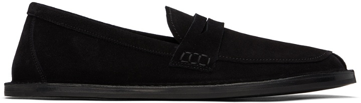 Photo: The Row Black Cary Suede Loafers