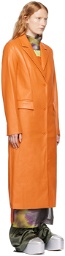 Stand Studio Orange Zoie Faux-Leather Coat