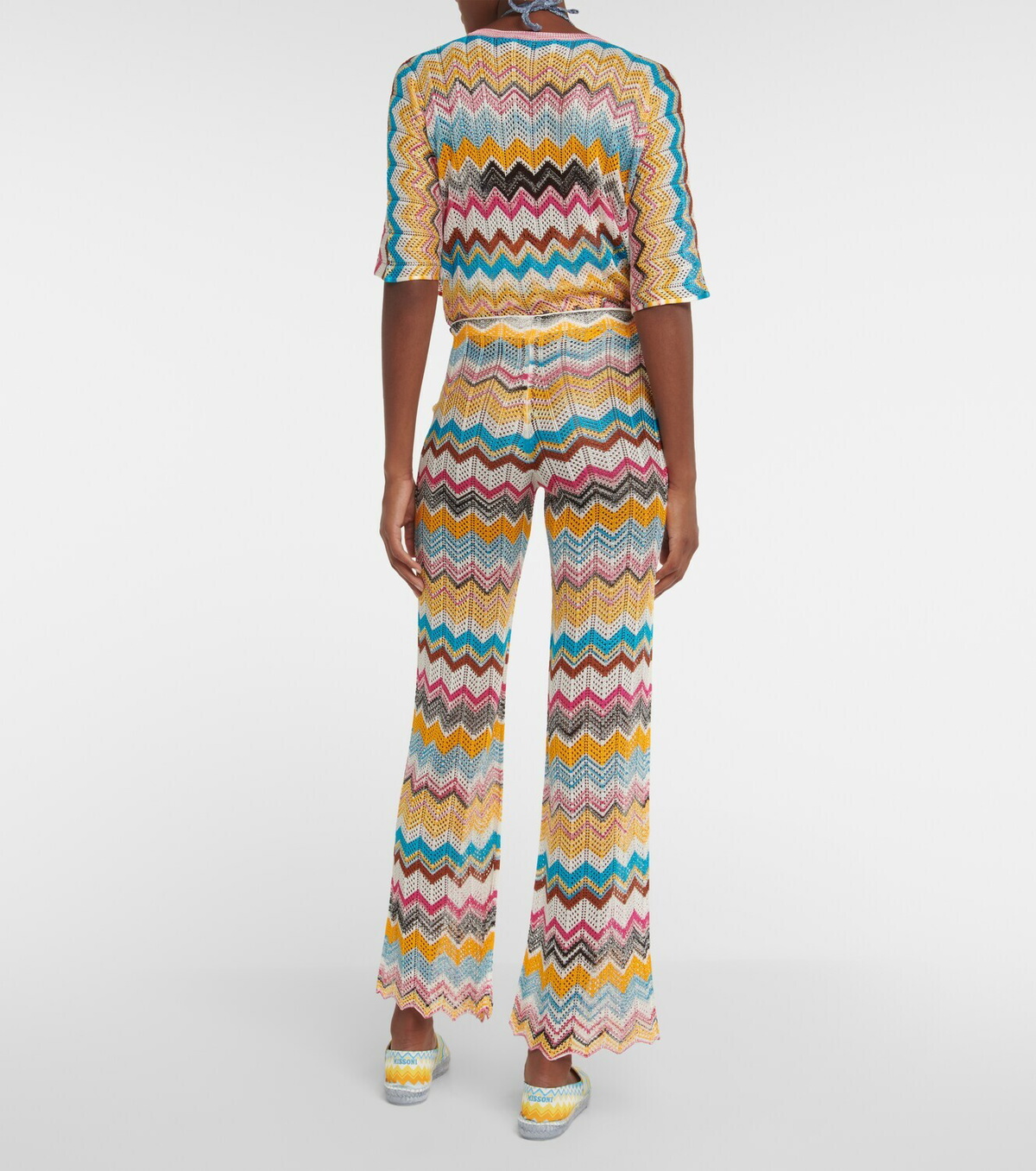 Missoni Mare Zig-zag knit high-rise flared pants Missoni Mare