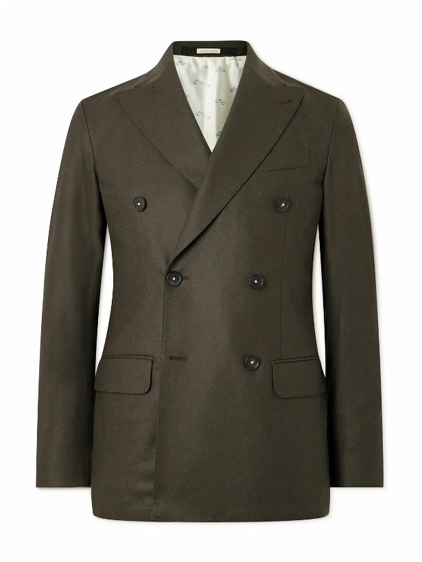 Photo: Massimo Alba - Monster Double-Breasted Wool Blazer - Green