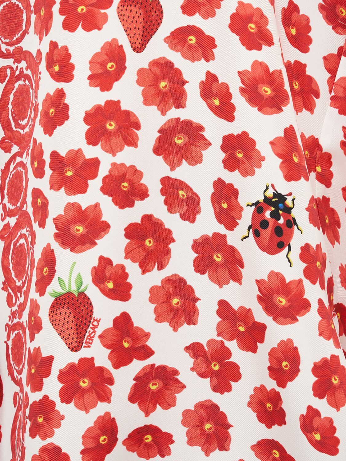 VERSACE Strawberry Print Silk Twill Shirt Versace