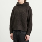 MKI Men's Chunky Rib Knit Hoodie in Charcoal Melange