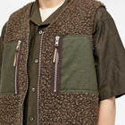 Café Mountain Men's Reversible Mountain Fleece Vest in Earth/Moss