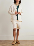 Sunspel - Straight-Leg Cotton and Linen-Blend Twill Shorts - Neutrals