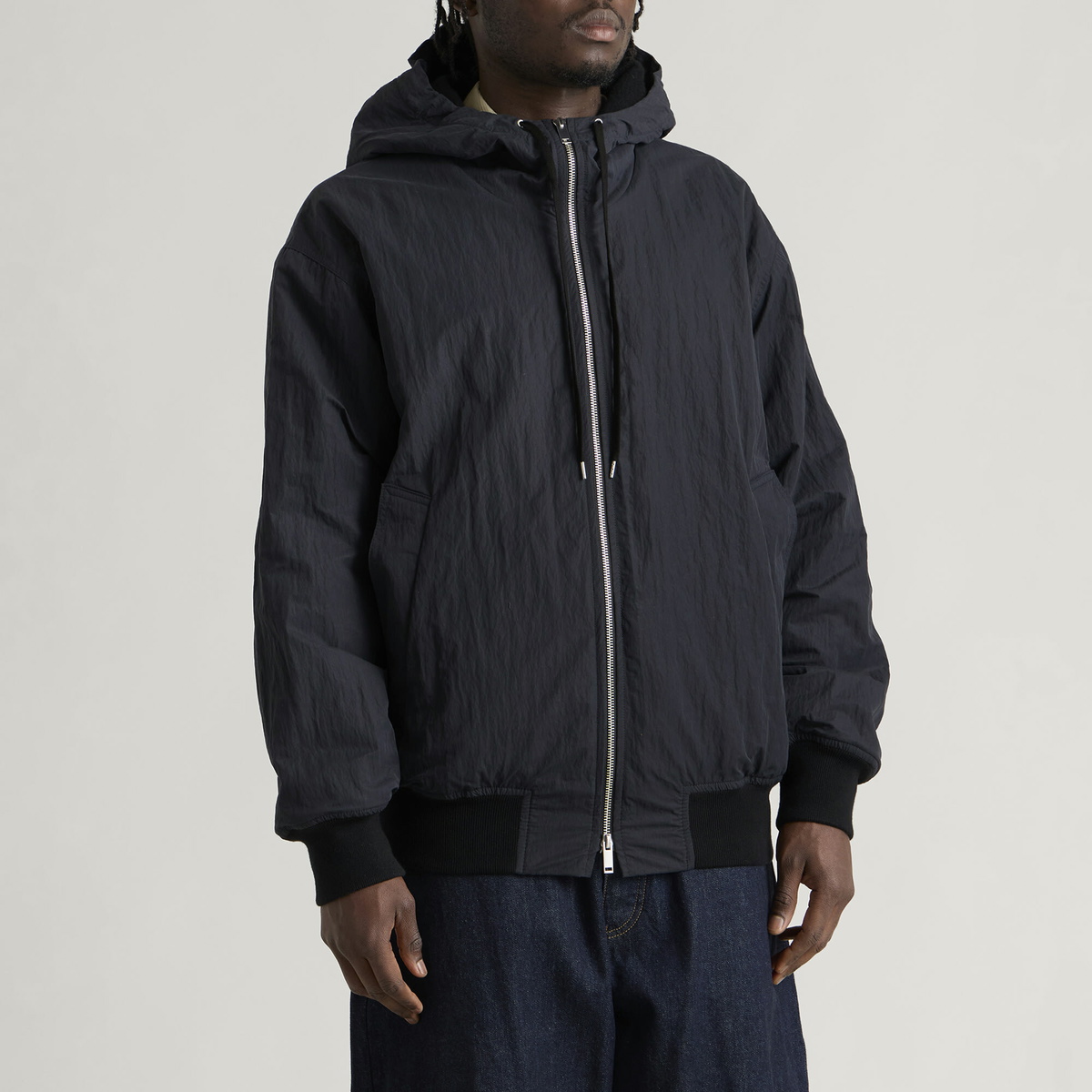 Studio Nicholson Men's Wickett Wool Lined Hooded Jacket in Black