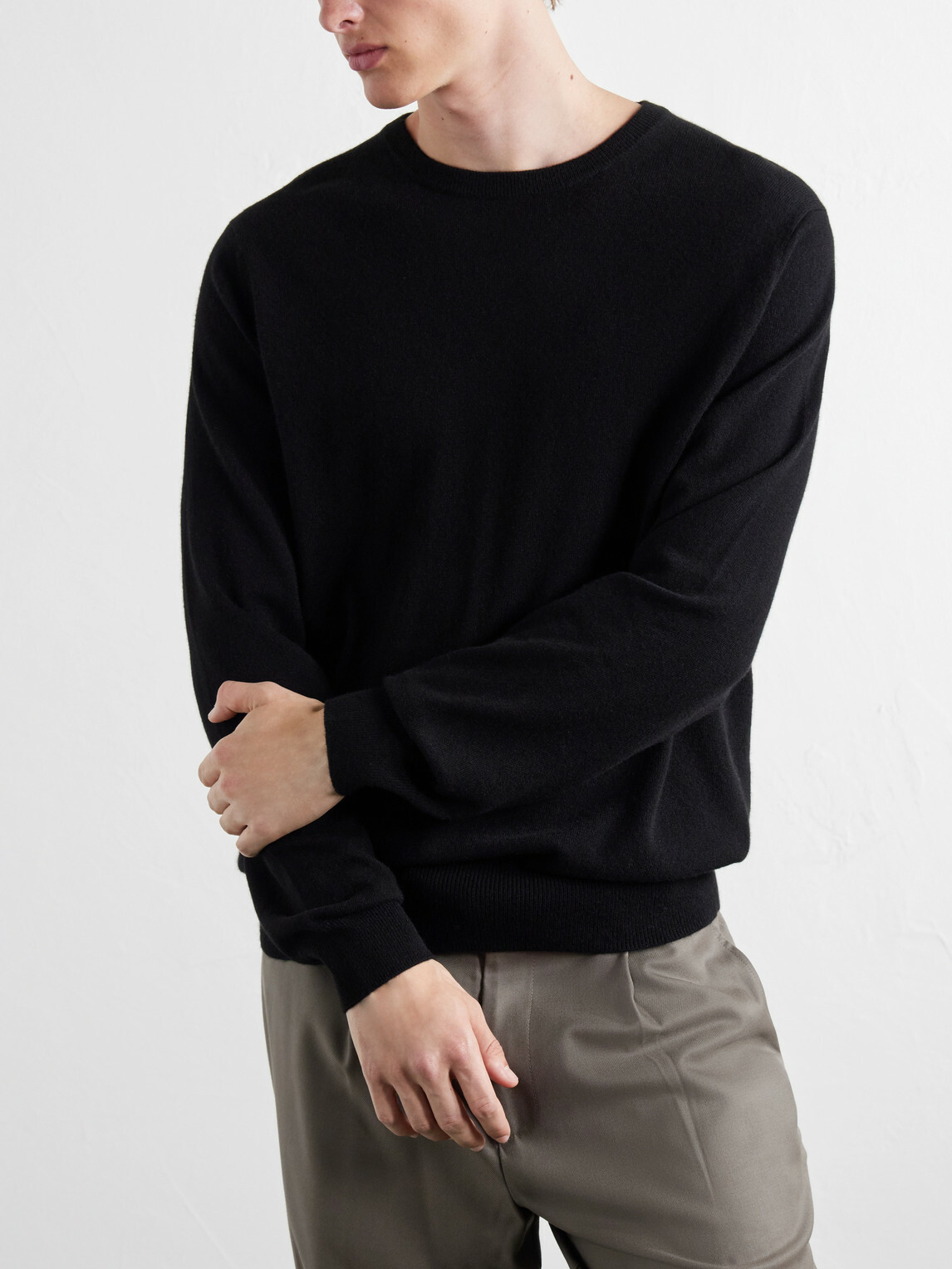 N.PEAL - Oxford Cashmere Sweater - Black