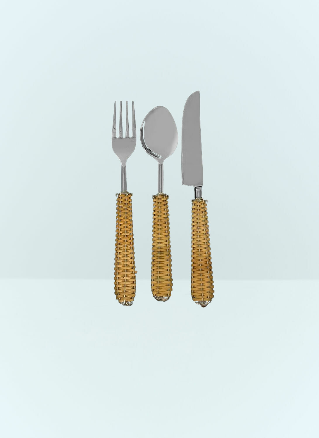 Les-Ottomans Rattan Cutlery Set