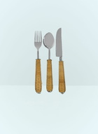 Les-Ottomans Rattan Cutlery Set