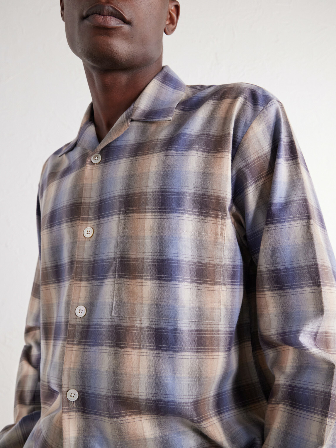 TEKLA - Auralee Checked Organic Cotton-Flannel Pyjama Shirt - Blue