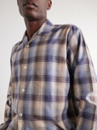 TEKLA - Auralee Checked Organic Cotton-Flannel Pyjama Shirt - Blue